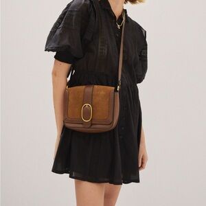 MANGO Puff-sleeved embroidered dress